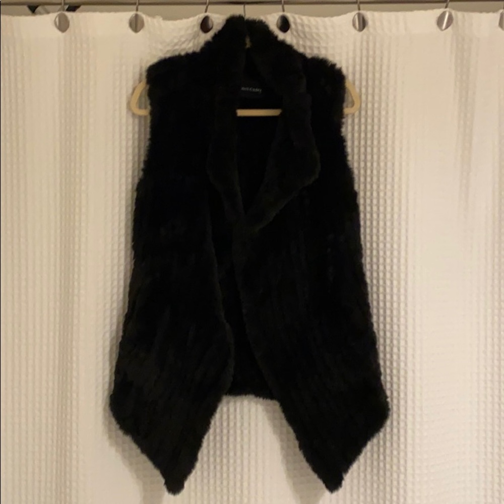 Black Fur Vest XS DOLCE CABO